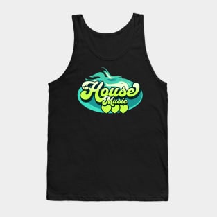 HOUSE MUSIC-House Music Heat (aqua blue/lime) Tank Top